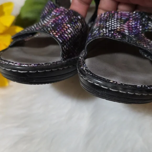 Alegria Multicolor Snake Print Sandals - Picture 11 of 12